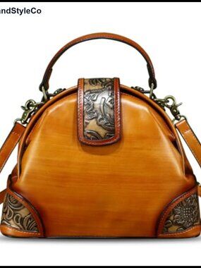 Genuine Leather Satchel Handbag Doctor Bag Crossbody Shoulder Purse